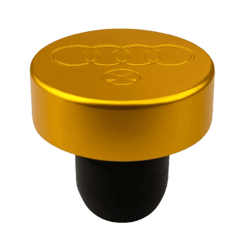 Anodized aluminium-top closure with enhanced durability and premium metallic finish