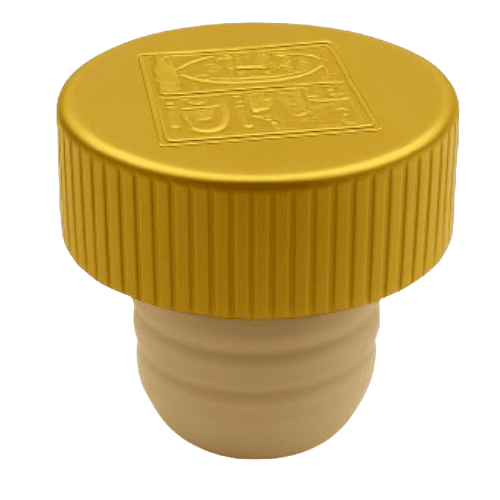 Aluminium closure featuring embossed top detailing for a premium tactile effect